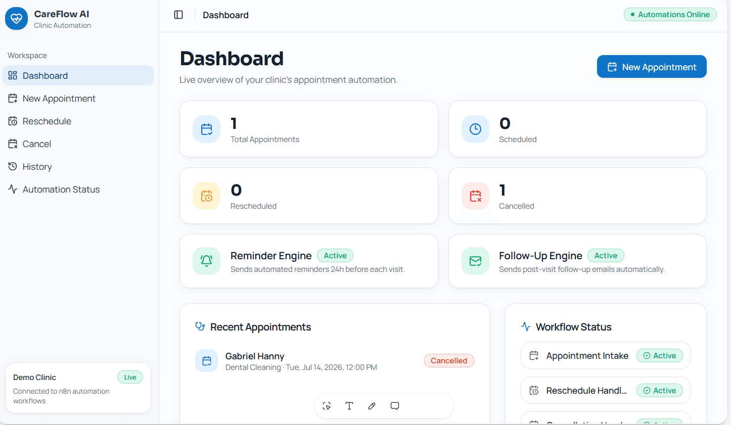 CareFlow AI application screenshot