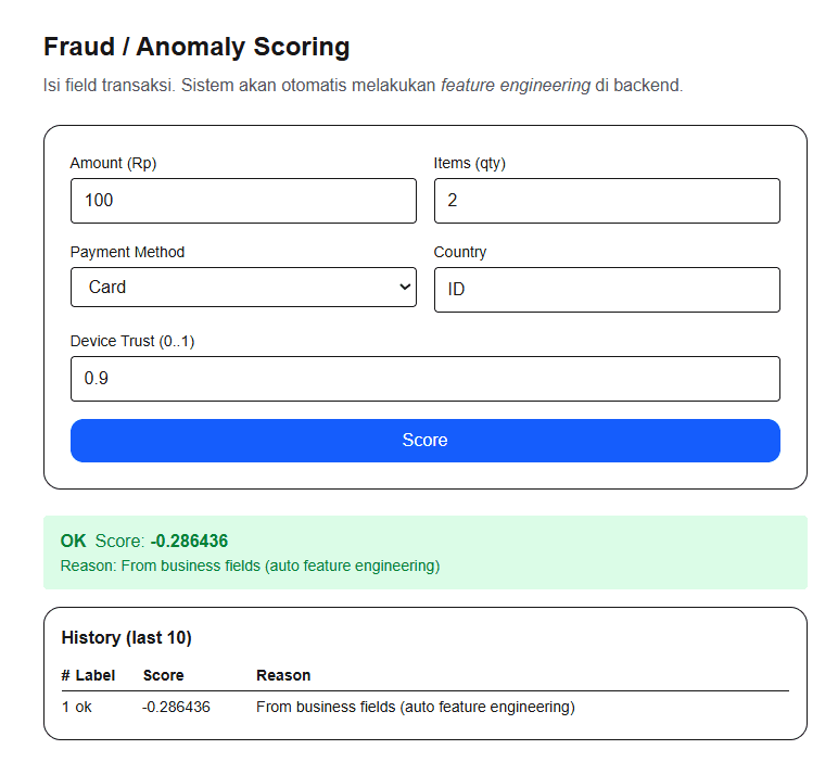 Fraud & Anomaly Detection application screenshot
